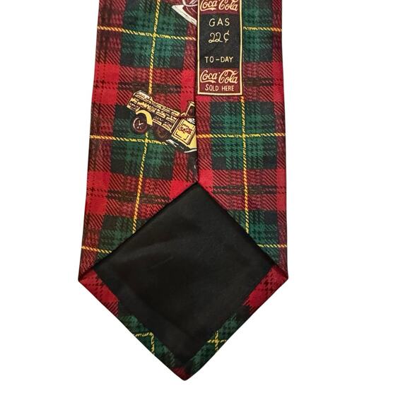 Coca Cola Red Green Plaid Gas Station Delivery Truck Necktie - Picture 3 of 7